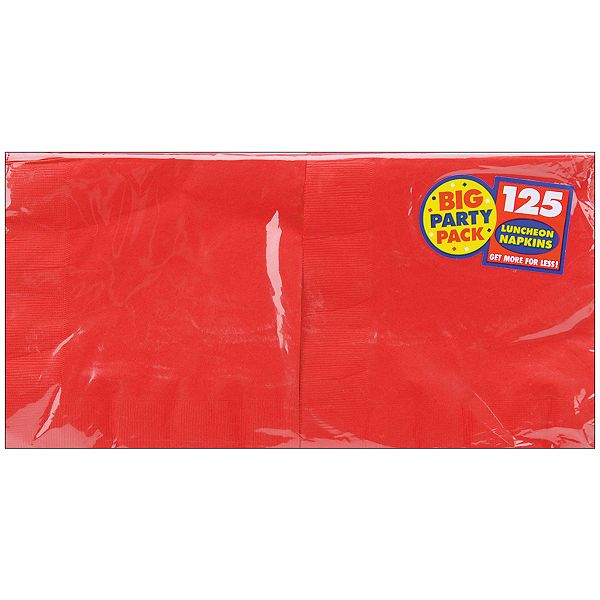 Amscan Big Party Pack Luncheon Napkins 6.5" 125/pkg-apple Red 610013-40