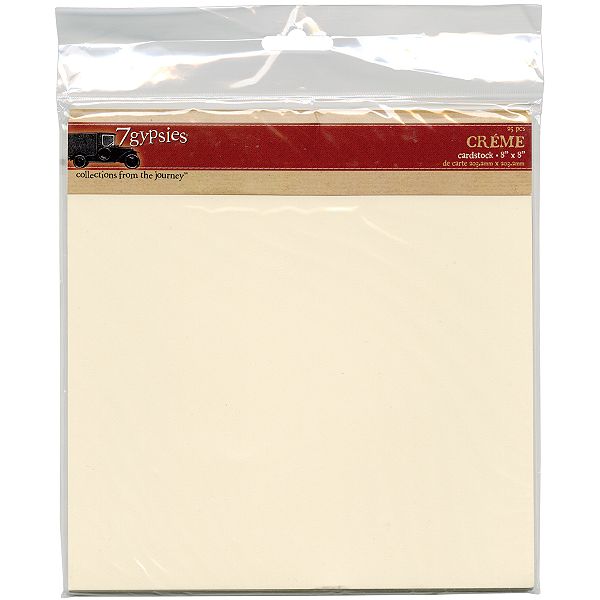 7 Gypsies Cardstock Pack 8"x8" 25/pkg-creme 7G-15137