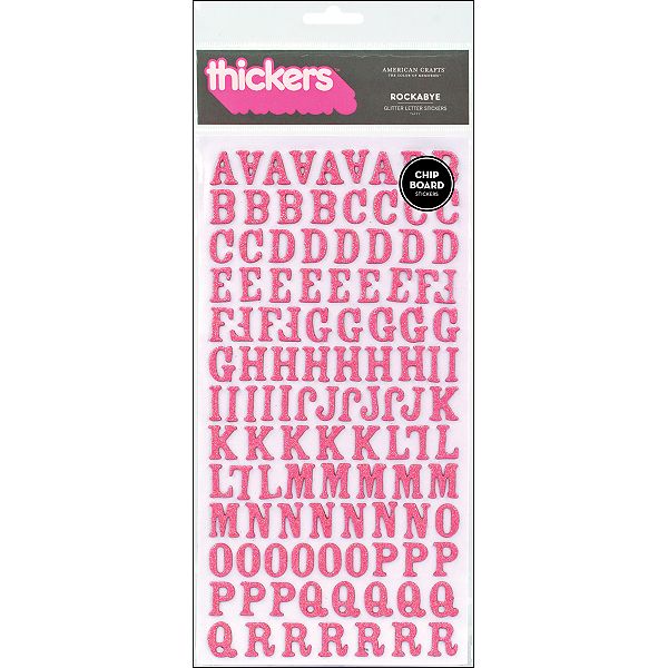 American Crafts Thickers Chipboard Glitter Alphabet Stickers 5.