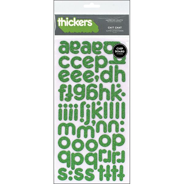 American Crafts Thickers Chipboard Glitter Alphabet Stickers 5.