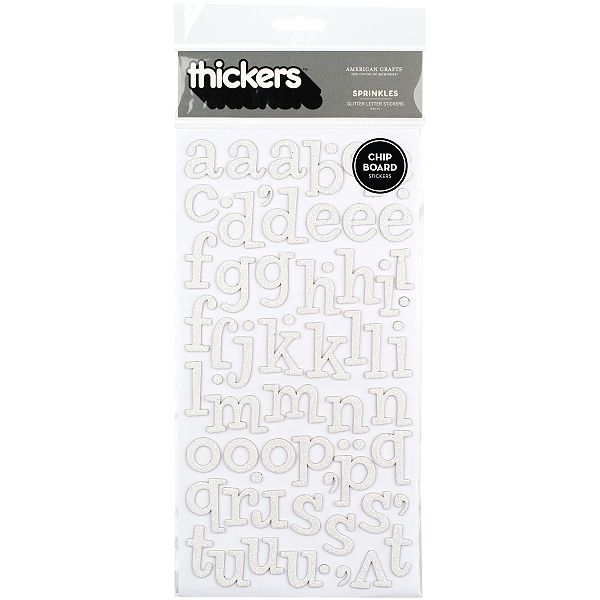 American Crafts Thickers Chipboard Glitter Alphabet Stickers 5.