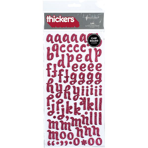 American Crafts Tickers Shipboard Glitter Alphabet Stickers 5.625x11" GT4-2888