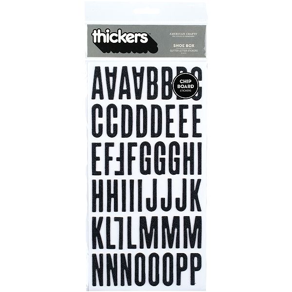 American Crafts Thickers Chipboard Glitter Alphabet Stickers 5.