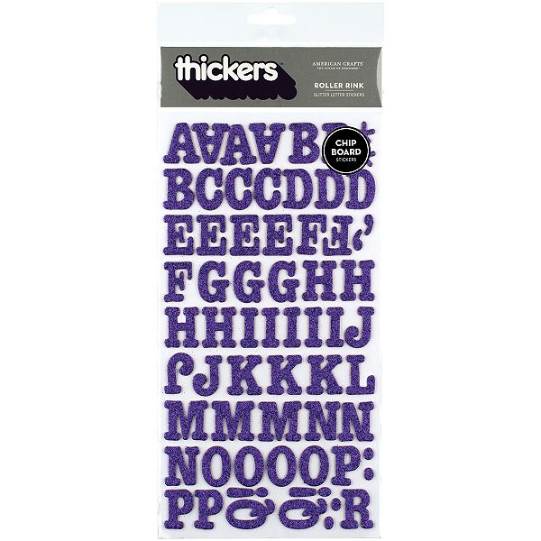 American Crafts Thickers Chipboard Glitter Alphabet Stickers 5.