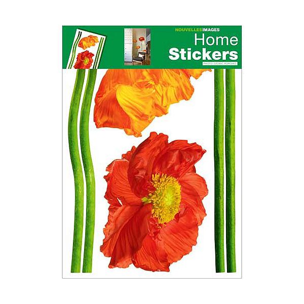 2large Red & 2 Large Orange Poppy Flowers 20x28 Host 008