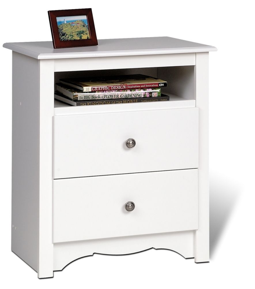 Prepac Monterey White 2-Drawer Tall Night