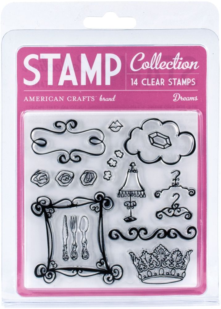 American Crafts Clear Acrylic Small Stamp Set
