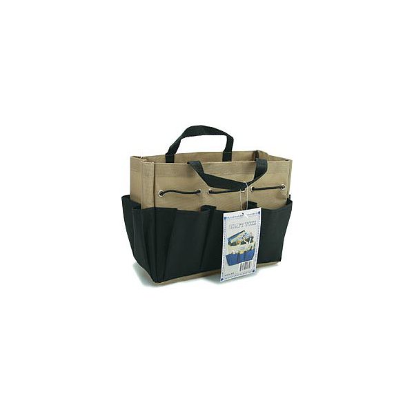 Allary Imports Imports Project Tote 9-1/2"x8-1/2"x5"-black/khaki 1613