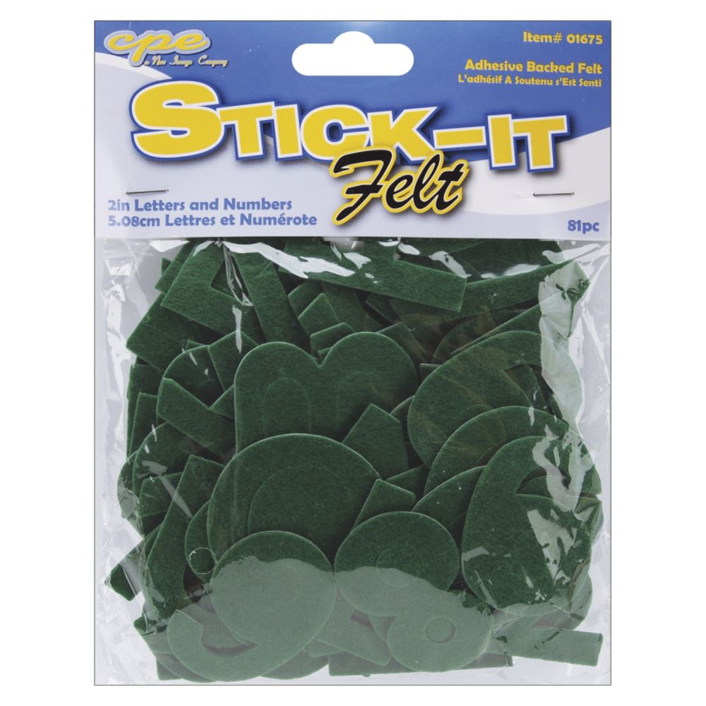 The New Image Group Stick It Felt 2" Numbers & Letters -Green 81/Pkg at Sears.com