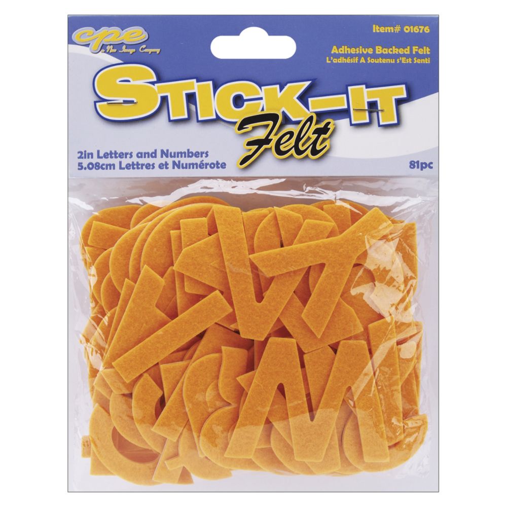 The New Image Group Stick It Felt 2" Numbers & Letters -Gold 81/Pkg at Sears.com