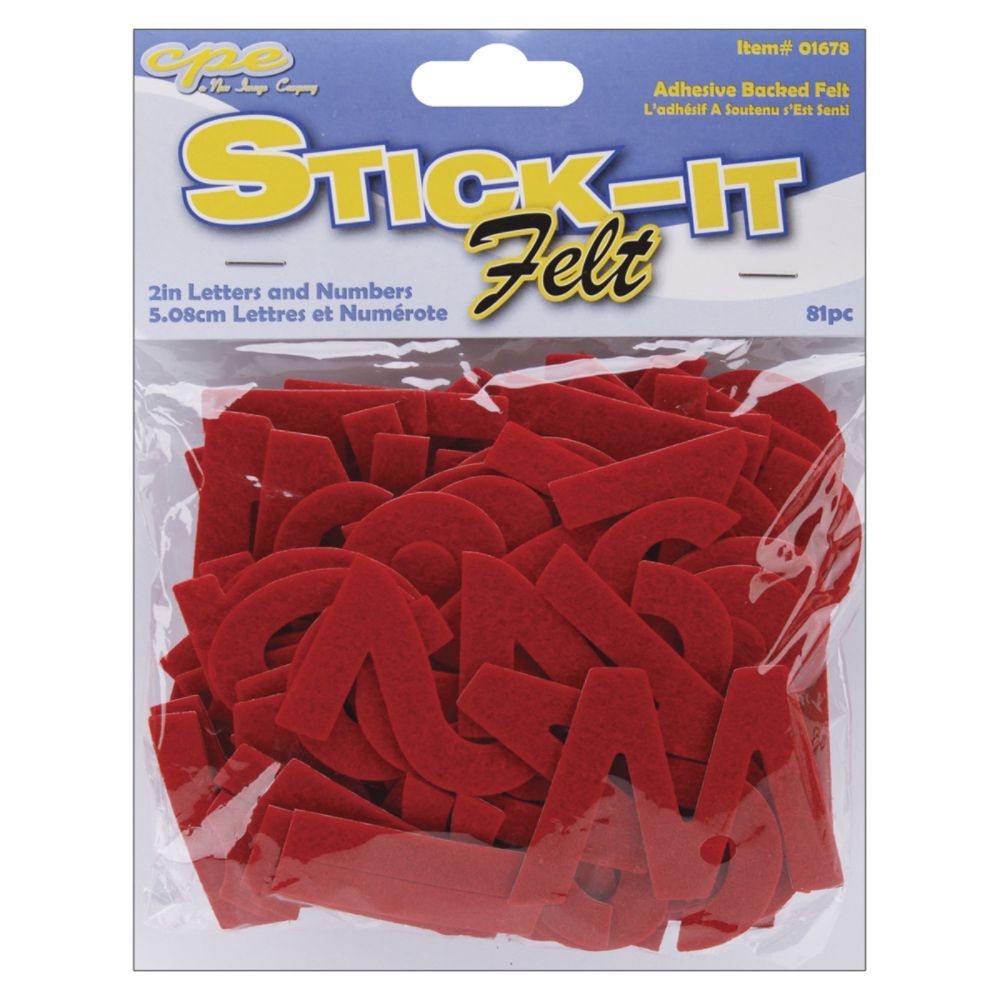The New Image Group Stick It Felt 2" Numbers & Letters -Red 81/Pkg at Sears.com