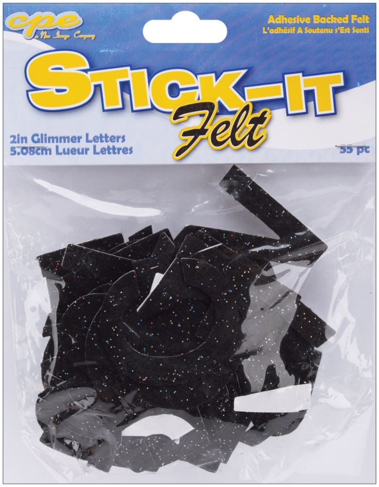 The New Image Group Stick It Felt 2" Numbers & Letters -Glimmer Black 83/Pkg at Sears.com