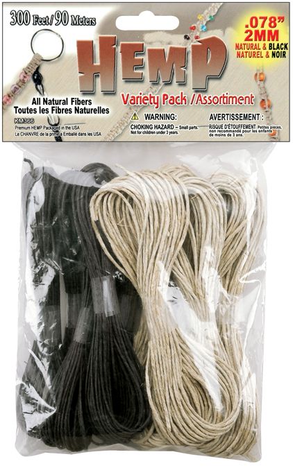 Pepperell Hemp Variety Pack 300 Feet/Pkg-Natural & Black at Kmart.com