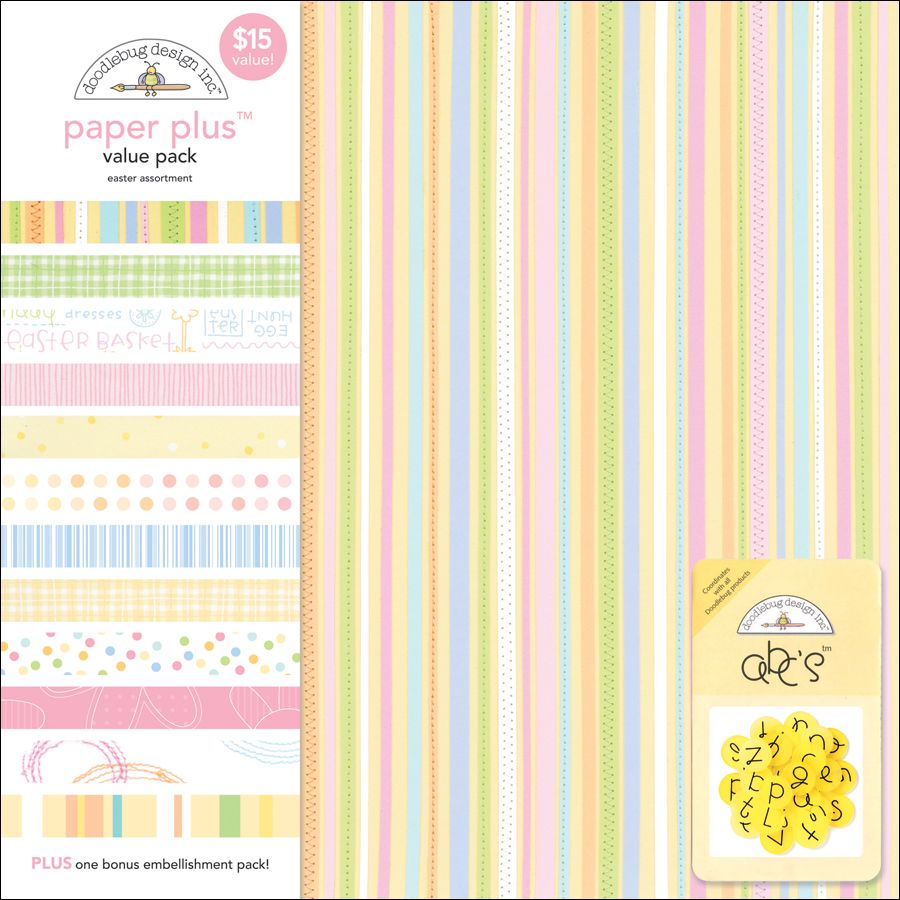 DOODLEBUG Paper Plus Assortment Pack 12"X12" Sheets 12/Pkg-Easter