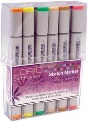 Copic Marker Sketch Stamp Set 12/Pkg-Soft Pastel