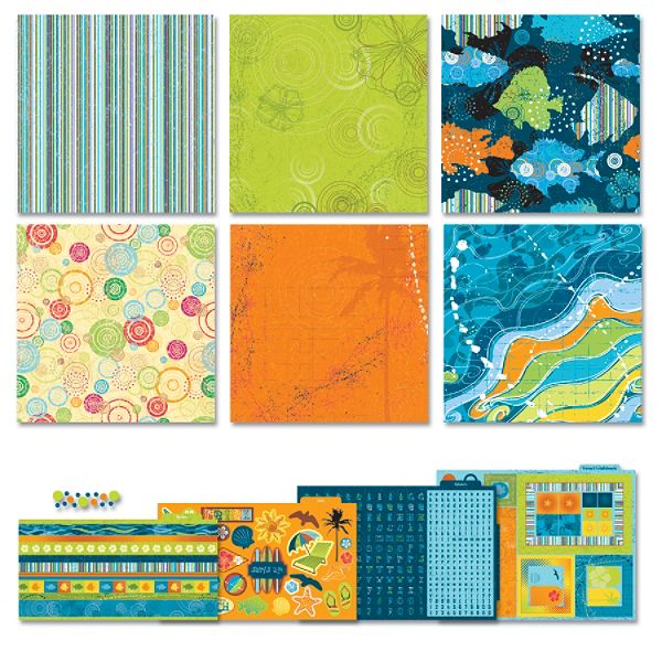 American Traditional Endless Summer Scrapbook Page Kit 12"x12"- PK1836