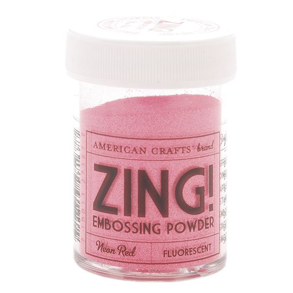 American Crafts Zing! Fluorescent Embossing Powder 1 Oz-neon Red ZFE-27167
