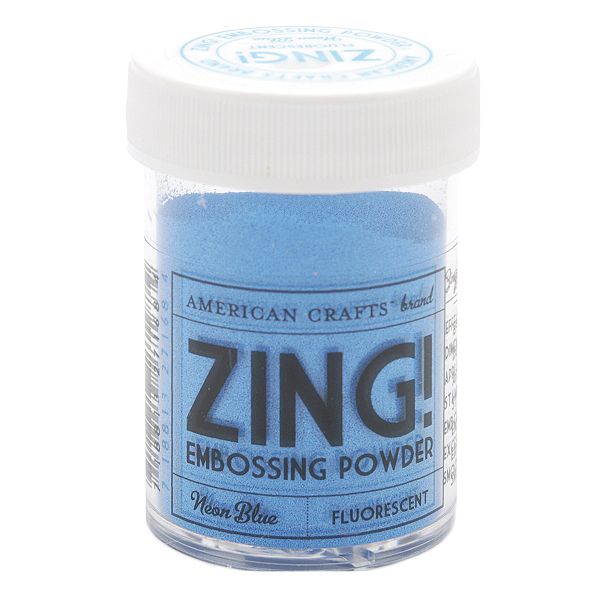 American Crafts Zing! Fluorescent Embossing Powder 1 Oz-neon Blue ZFE-27168