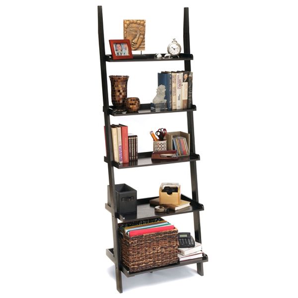 American Heritage Bookshelf Ladder In Black By Convenience Concepts, R6-111