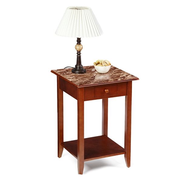 American Heritage Faux Marble End Table By Convenience Concepts, R6-118