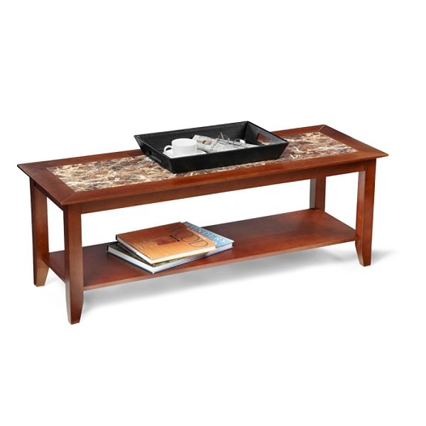 American Heritage Faux Marble Coffee Table By Convenience Concepts, R6-117