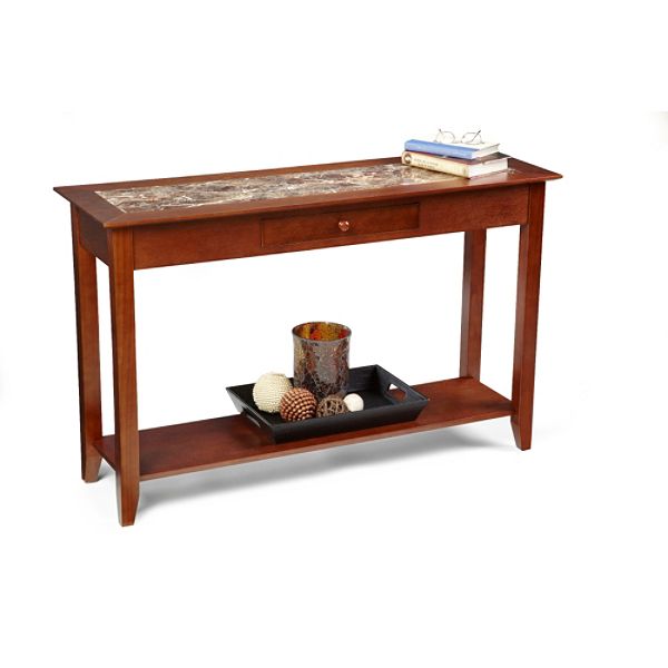 American Heritage Faux Marble Console Table By Convenience Concepts, R6-115