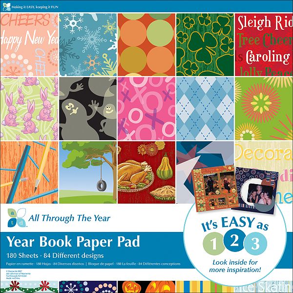 American Traditional Paper Pad 12"x12" 180 Sheets-year Book/all PA-0968