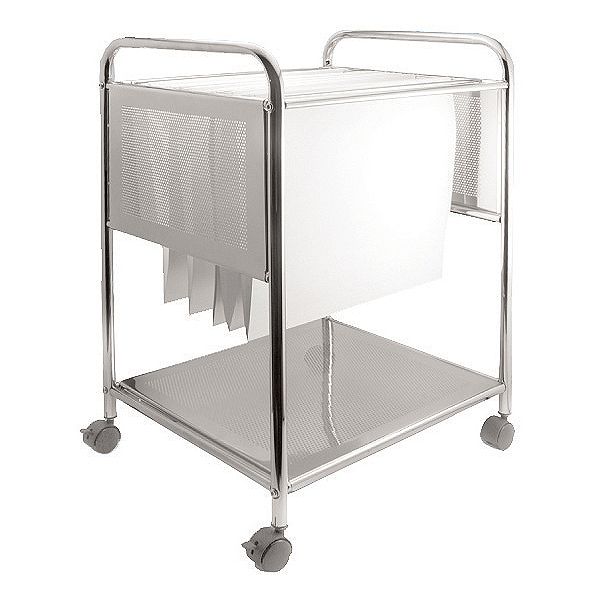 Advantus Corporation Cropper Hopper Hanging File Trolley-silver Metal 34061