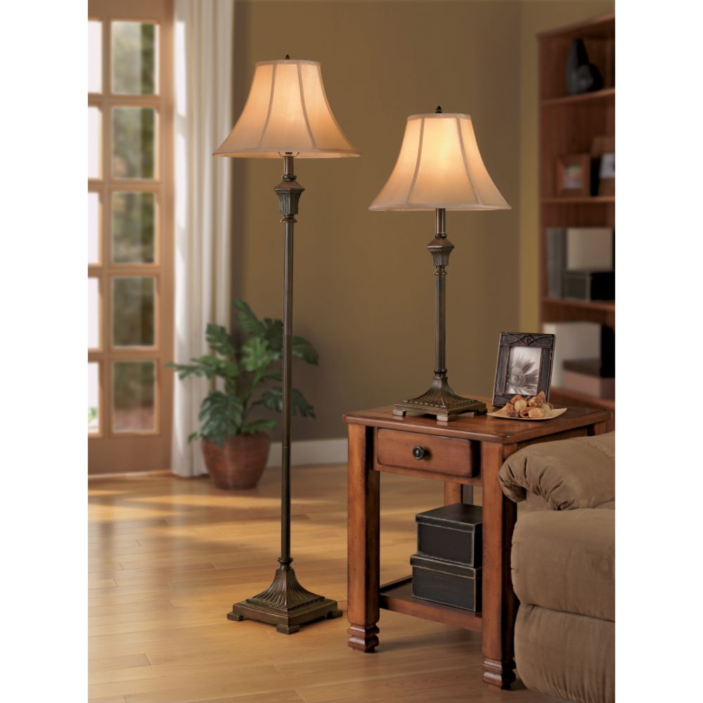 Essential Home 2 Piece Combo Set - Floor Lamp and Table Lamp