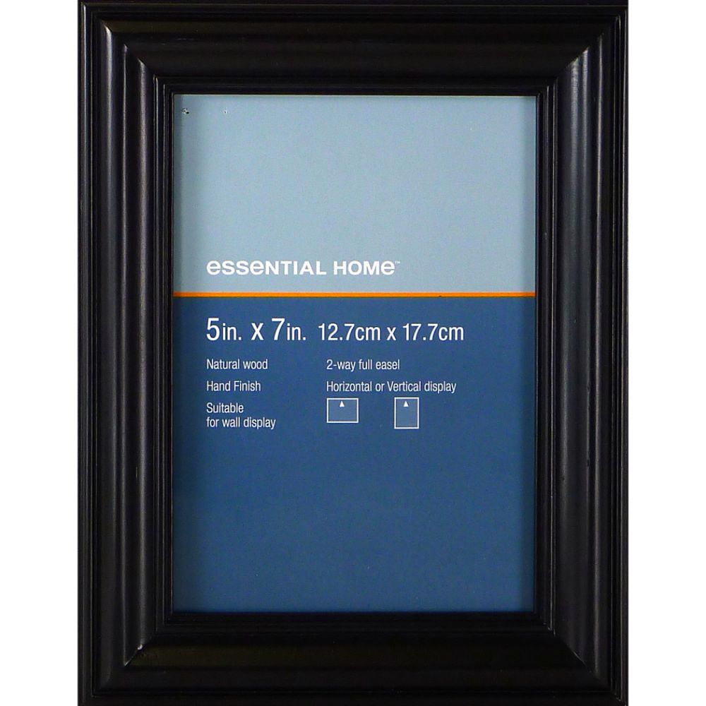 Essential Home Black Single Flute 5 X 7 Inch Picture Frame