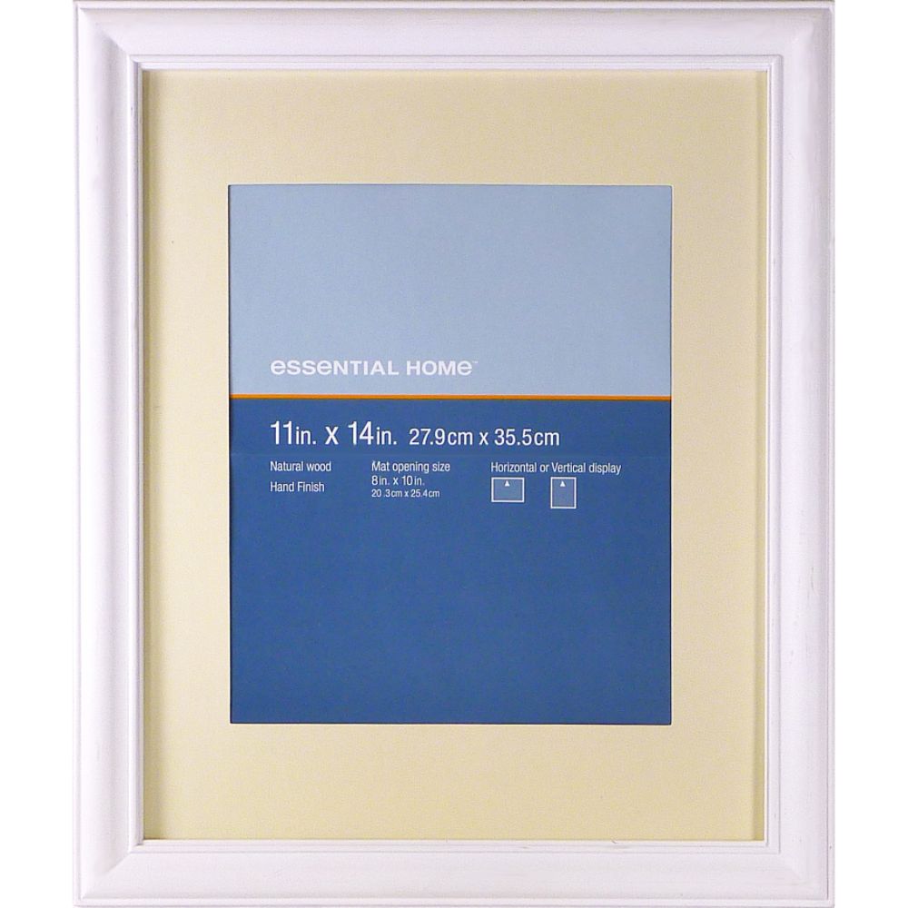 Essential Home White Single Flute 11 X 14 Inch Picture Frame