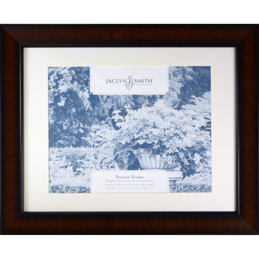 Jaclyn Smith Traditions Vic 14x18 Inch Picture Frame, Smoked Cognac