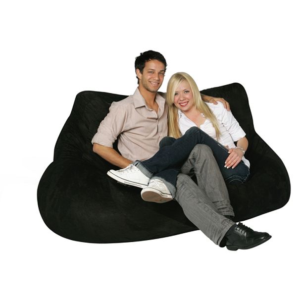2 Seat Black Bean Bag Chair Skin/cover 1239257