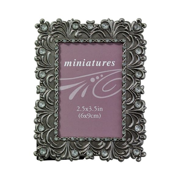 Interior Trends 2.5 in. X 3.5 in. Jewel Cast Miniature Picture Frame