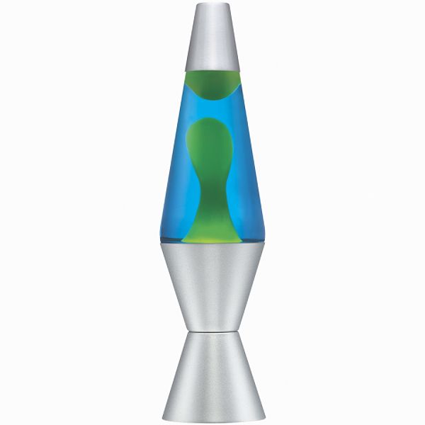 The Original Lava Brand Lava Motion Lamp 14.5"Yellow Blue Silver