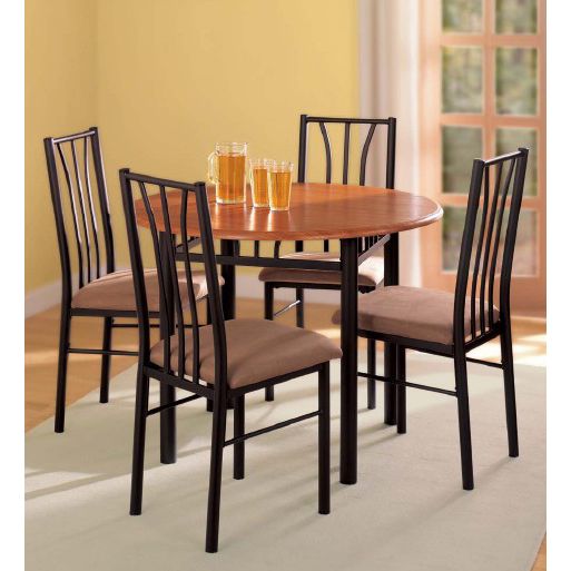 Essential Home 5 Piece Metal and Wood Dining Table Set
