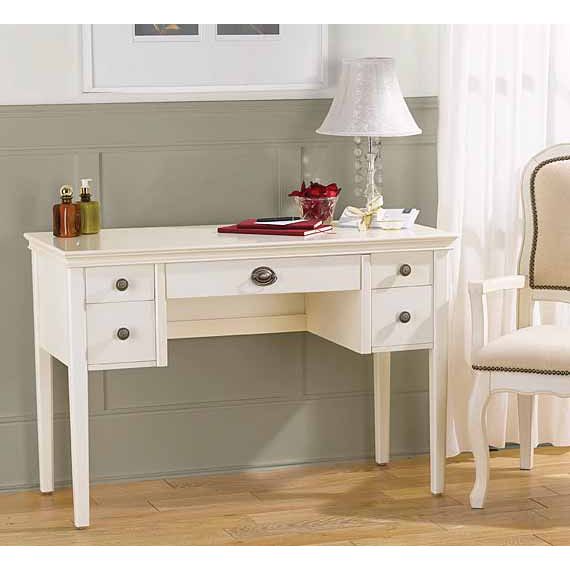Country Living White Antique Finish Wood Desk Vanity 
