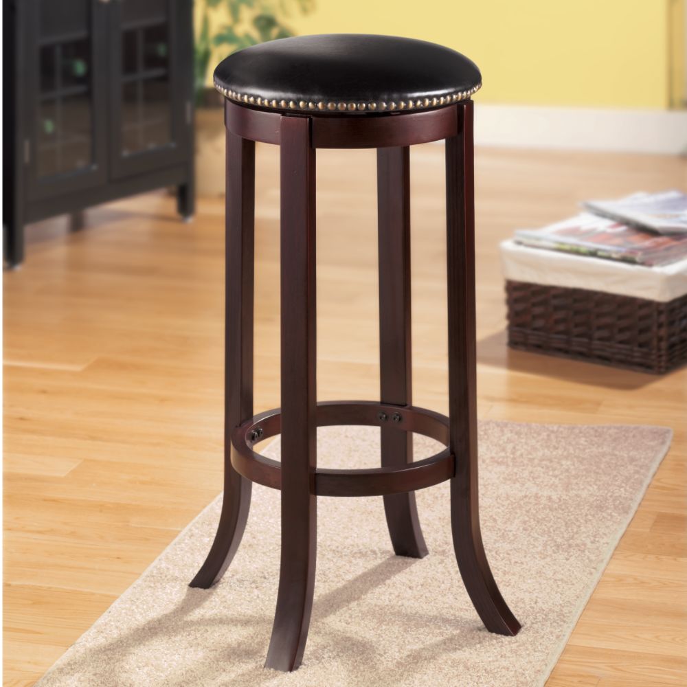 Essential Home 29 in. Nailhead Swivel Barstool