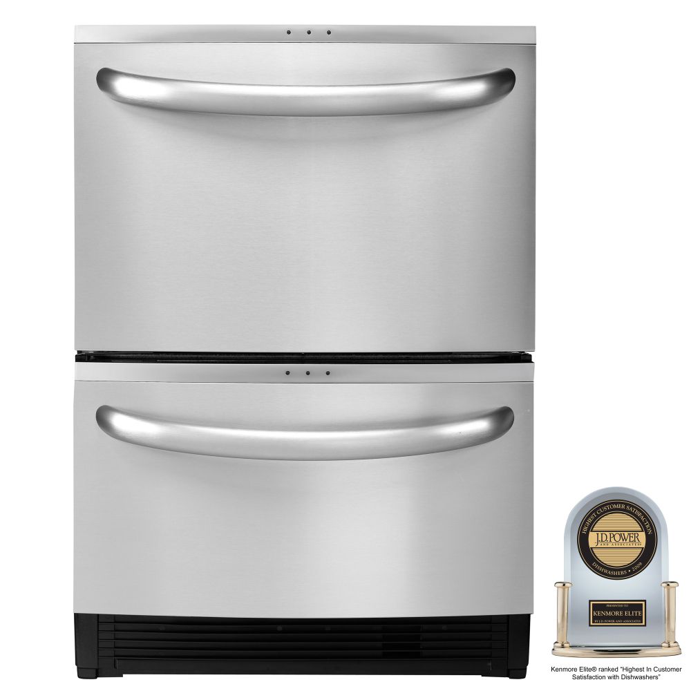 Kenmore Elite Stainless Steel 24" Double Drawer Dishwasher with Sliding & Variable Position Tines (1334)