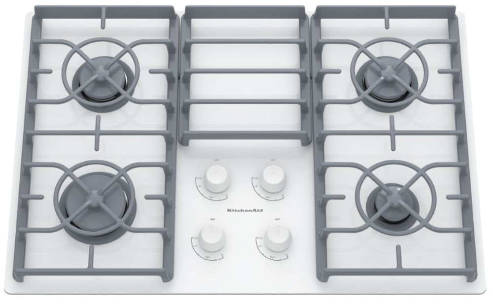 KitchenAid 30" Gas Ceramic-Glass Conventional Cooktop with 4 Sealed Burners KGCC506R