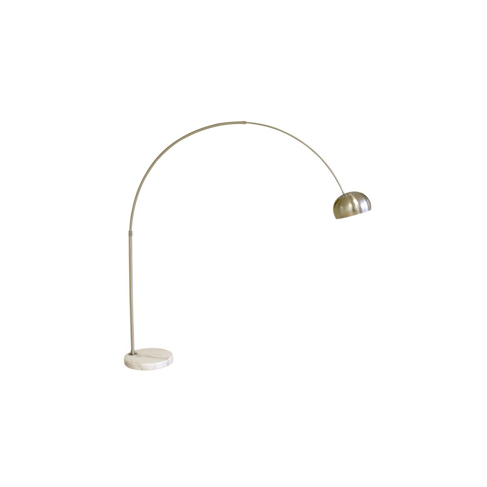 Baxton Studio Flat Base White Marble Arco Lamp