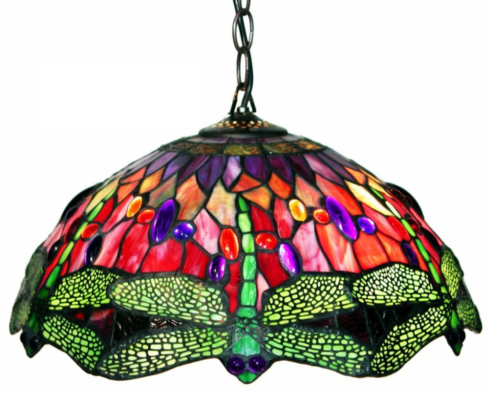 Warehouse of Tiffany Tiffany Style Dragonfly Red Hanging Lamp at Sears.com