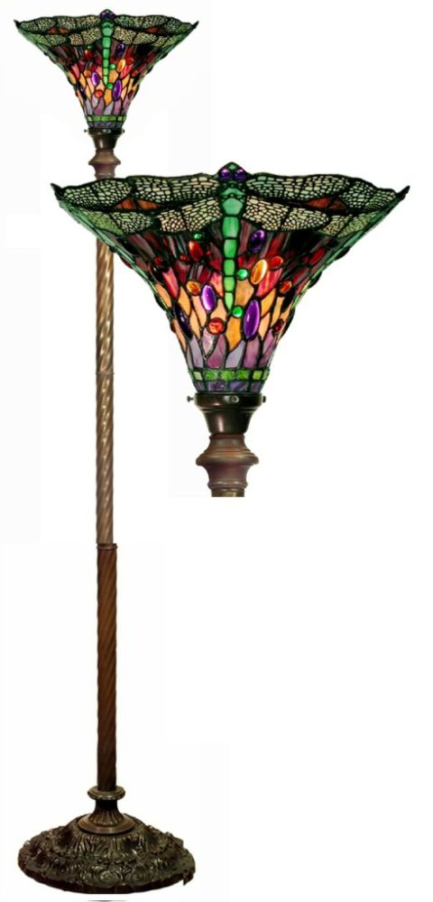 Warehouse of Tiffany Tiffany-style Dragonfly Red & Purple Torchiere Lamp at Kmart.com