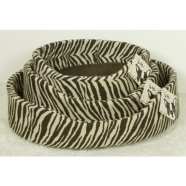 Cotton Tale Chocolate Zebra Medium Round Pet Bed