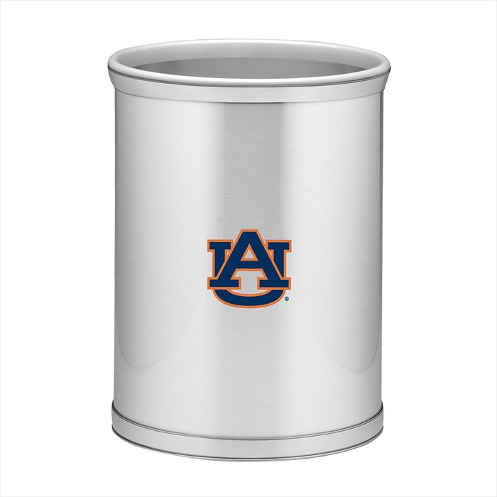 Kraftware Auburn Wastebasket, Brushed Chrome Mylar, w/ Logo at Kmart.com