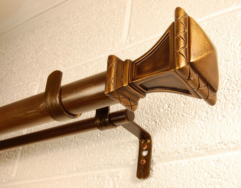 BCL Trumpeted Square Double Curtain Rod Set,