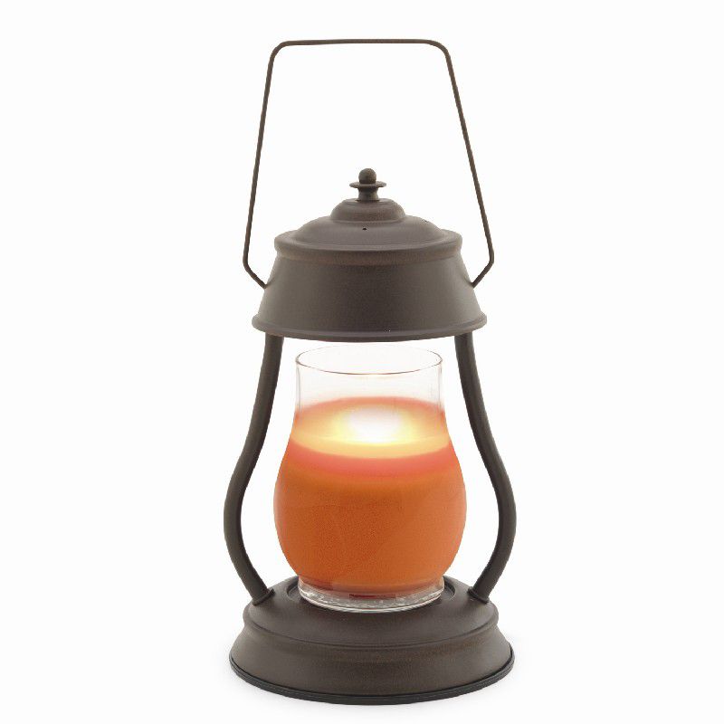Candle Warmers Hurricane Lantern Combo Pack - Rustic Brown - Citrus