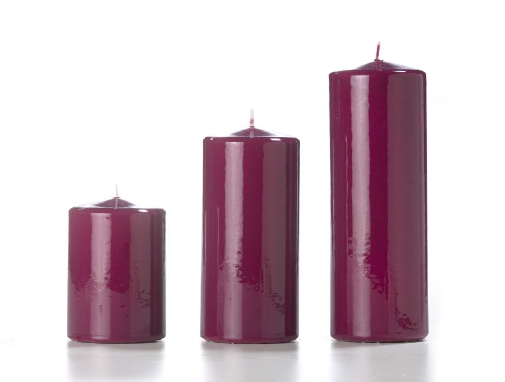 Yummi Candles Pillar Candle, 3x8 High Gloss Yummi Living Unscented.