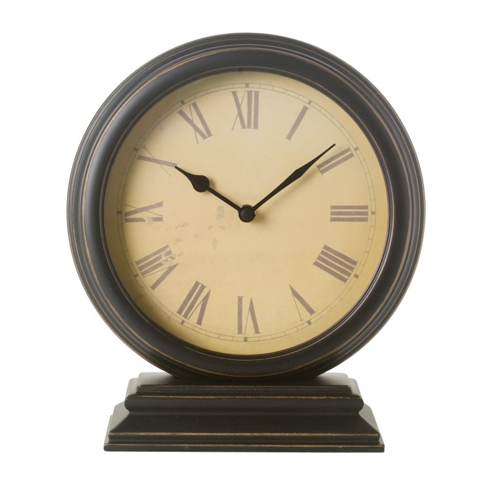 Infinity Instruments Distressed Round Table Clock