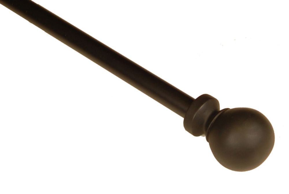 BCL Drapery Hardware Classic Ball Curtain Rod, Black Finish, 28-inch to 48-inch at Sears.com